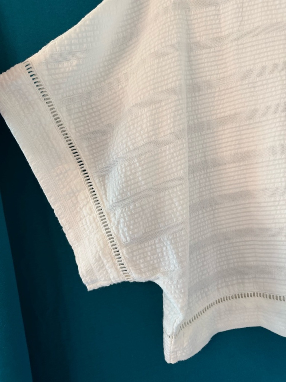 Prana White Textured Short Sleeve Top - Picture 3 of 6